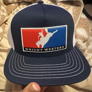 Wright Western Blue and White Trucker Hat